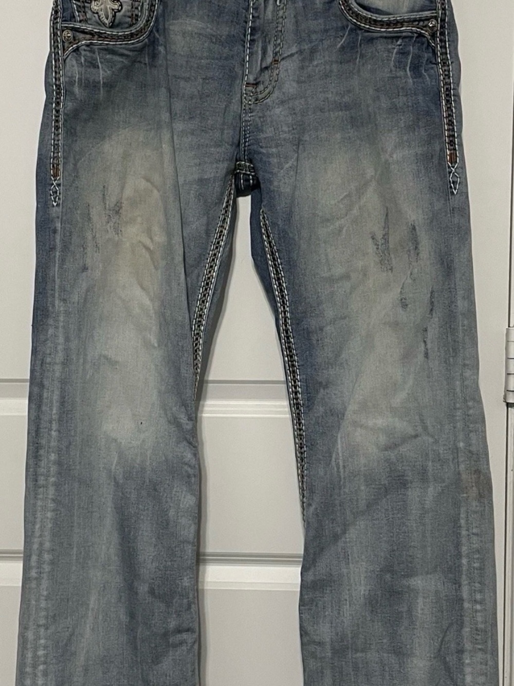 Rock Revival Men's Light Blue Bootcut Jeans